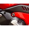 DBK Special Parts (Ducabike) Tri Blade Contrast Cut Billet Main Frame Caps for the Ducati Diavel V4 DBK Special Parts (Ducabike) Tri Blade Contrast Cut Billet Main Frame Caps for the Ducati Diavel V4